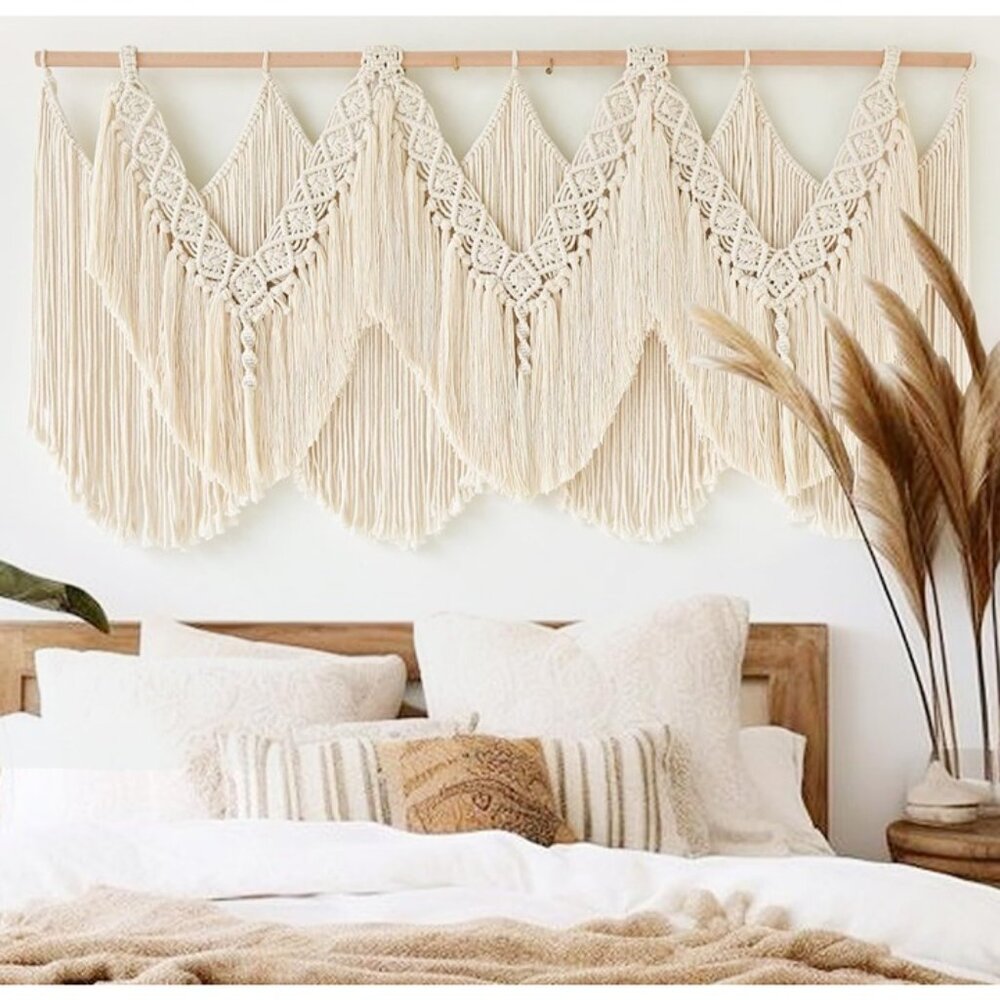 New Macrame Wall Hanging Large Boho Woven Handmade Tassel Decor for Home Room